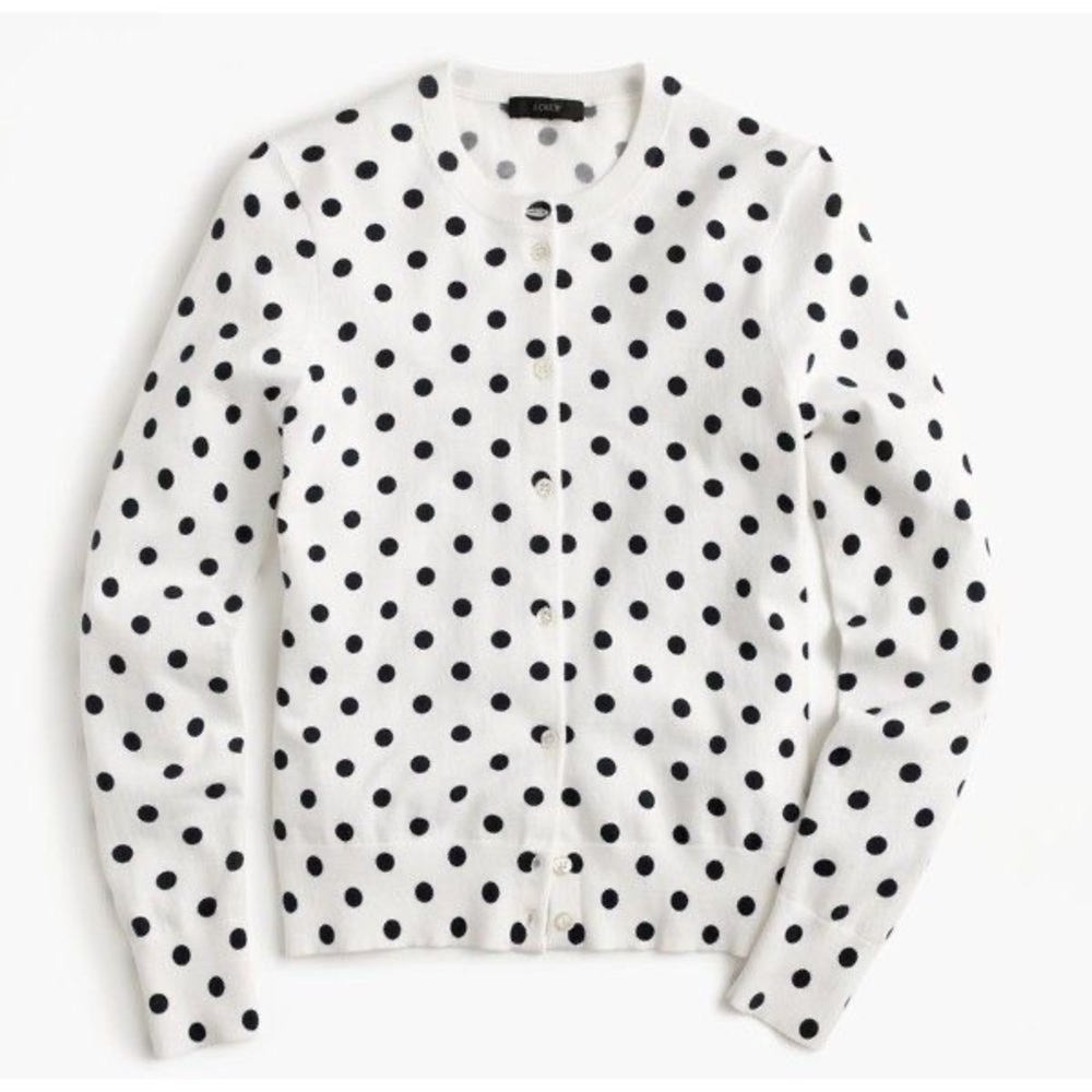 🌷 J. Crew Jackie Cotton Cardigan in Dot